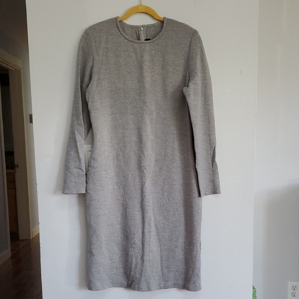 St. John Crew Neck Wool Blend Sweater Dress